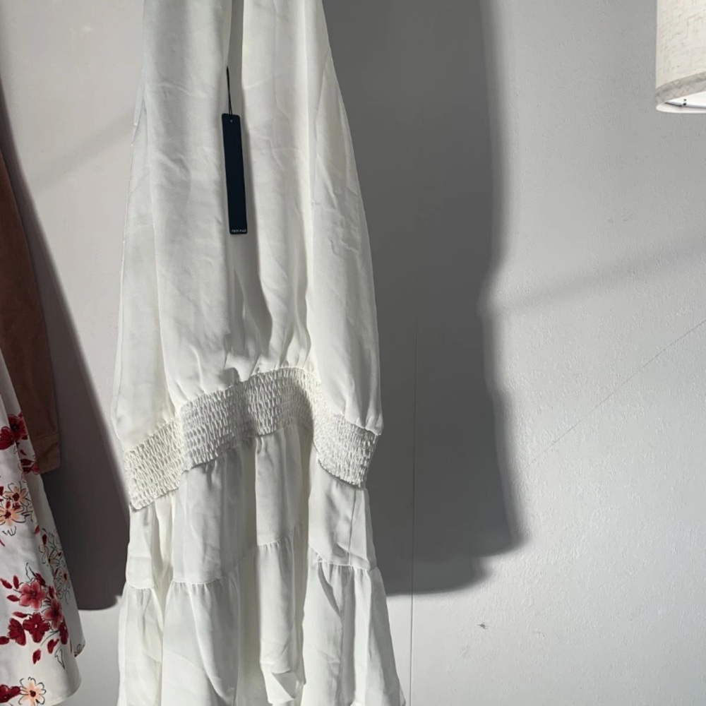 White Smocked Tiered Maxi Dress - Women's
